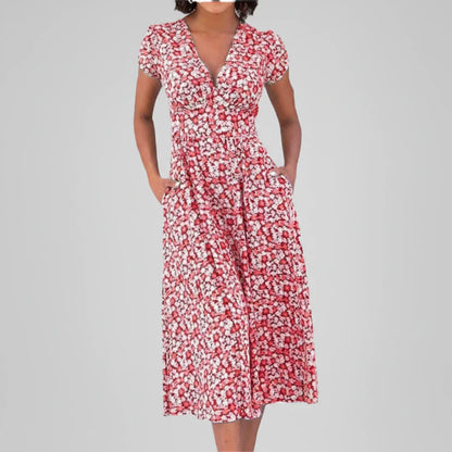 Elegant Women's Floral Knee Length Dress