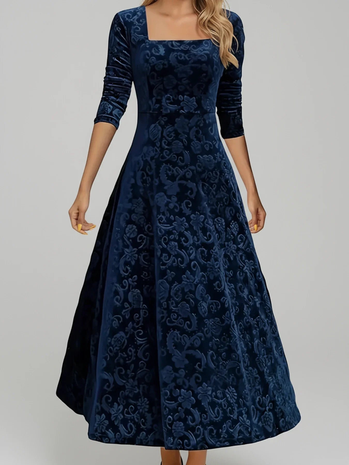 Elegant Lady Floral Knee Length Dress