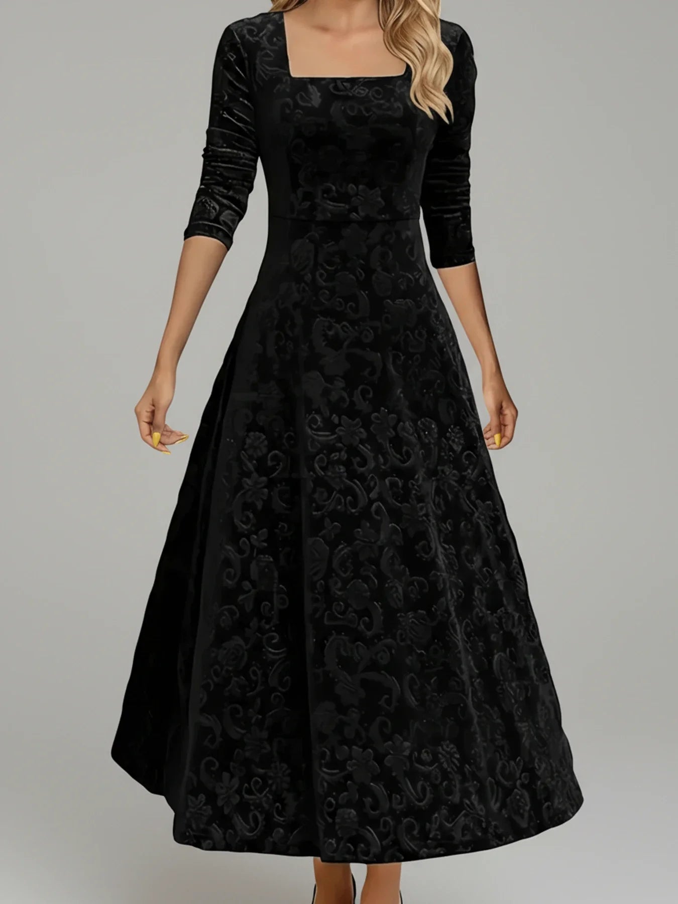 Elegant Lady Floral Knee Length Dress