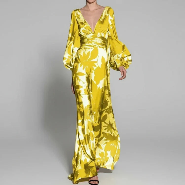 Ladies Beautiful Long Flower Dress