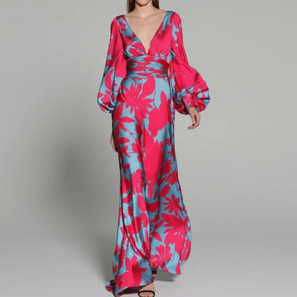 Ladies Beautiful Long Flower Dress