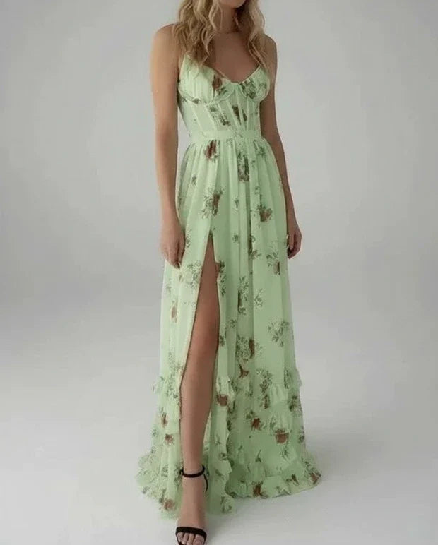 Ladies Elegant Flower Summer Maxi Dress