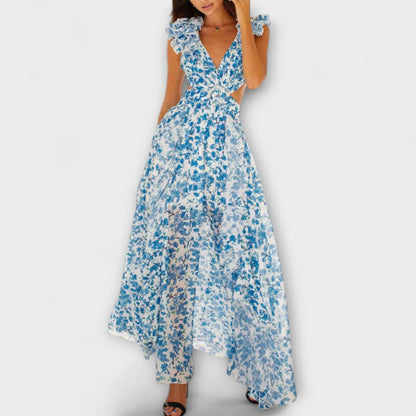 Elegant Long Dress with Ruffled Detail for Women
