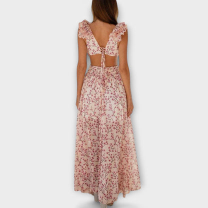 Elegant Long Dress with Ruffled Detail for Women