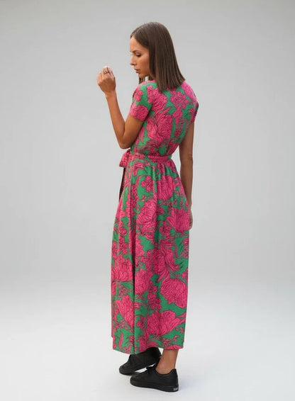 Pretty Floral Print Knee Length Dress for Women