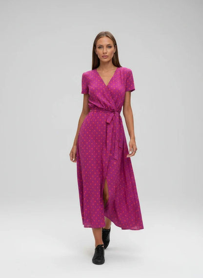 Pretty Floral Print Knee Length Dress for Women