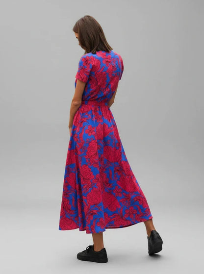 Pretty Floral Print Knee Length Dress for Women