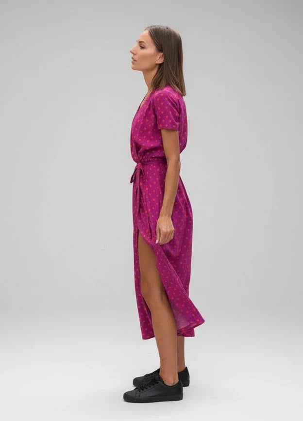 Pretty Floral Print Knee Length Dress for Women