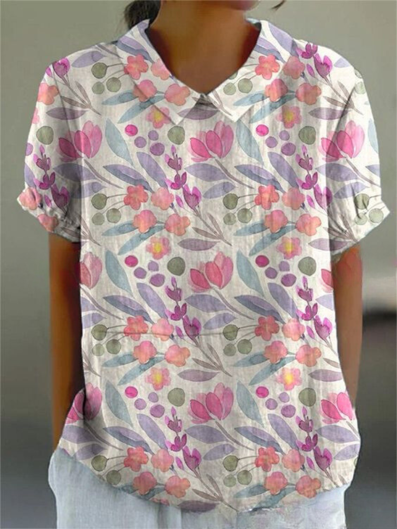 Classic Floral Cotton peasant Top