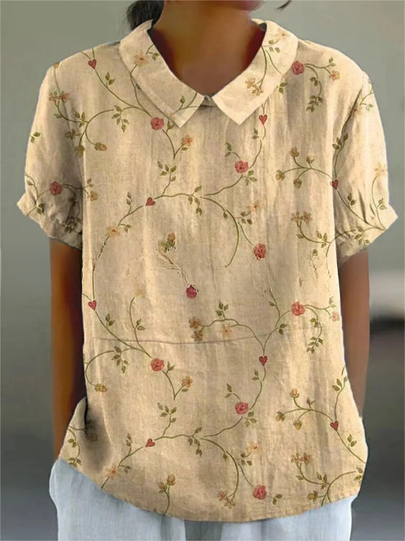 Classic Floral Cotton peasant Top
