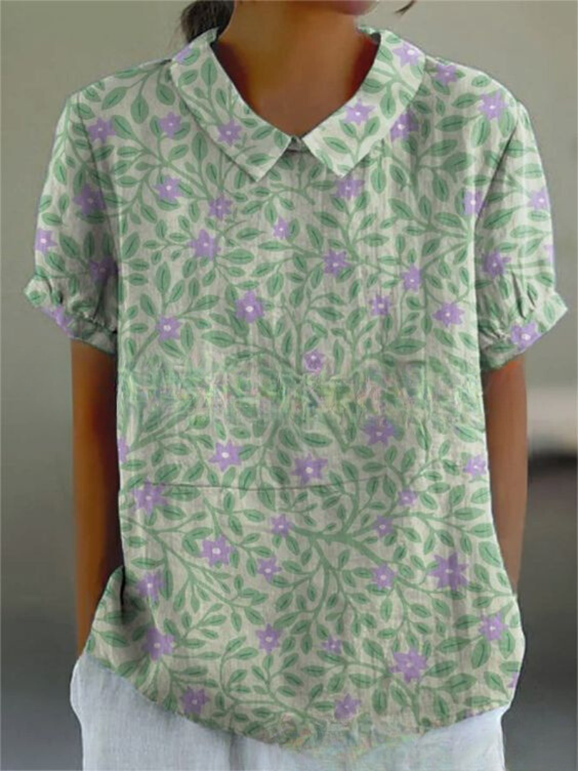 Classic Floral Cotton peasant Top