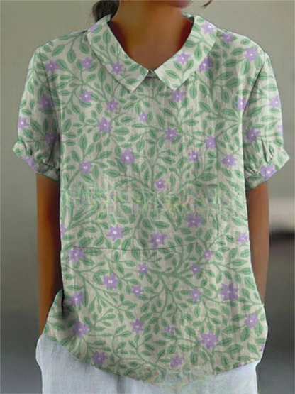 Classic Floral Cotton peasant Top