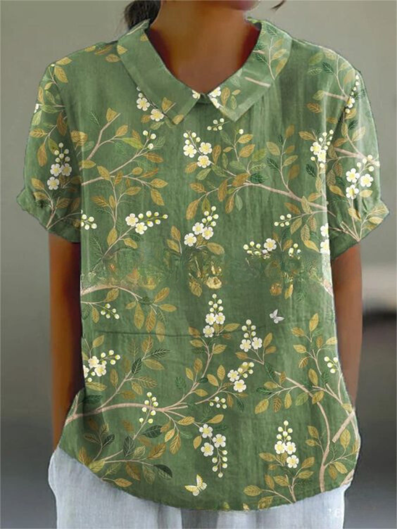 Classic Floral Cotton peasant Top
