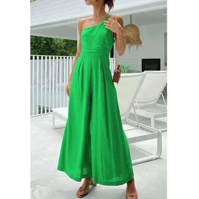 Chic One Shoulder Jumpsuit with Wide Legs