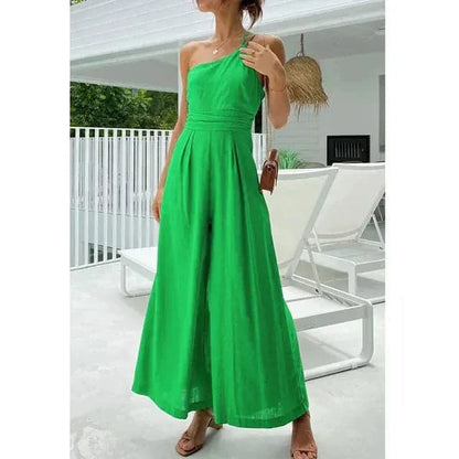Chic One Shoulder Jumpsuit with Wide Legs