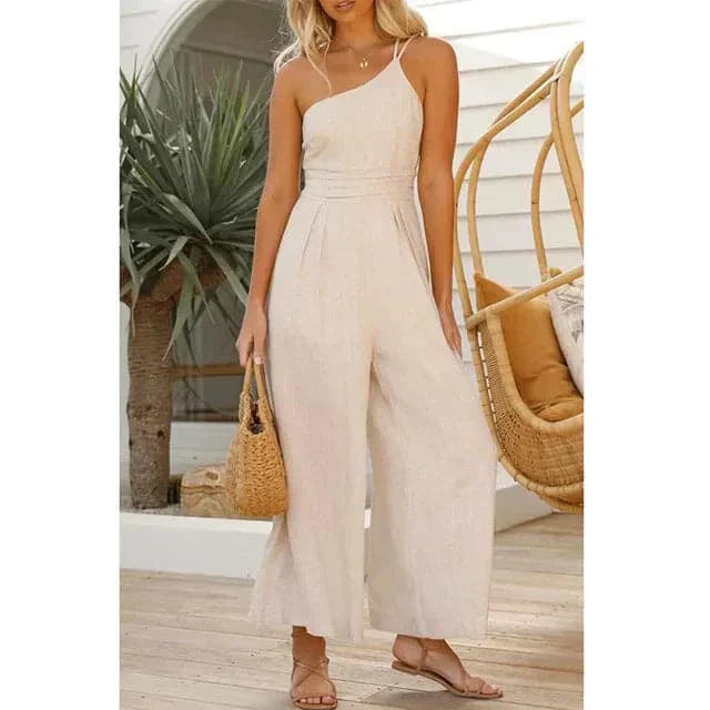 Chic One Shoulder Jumpsuit with Wide Legs