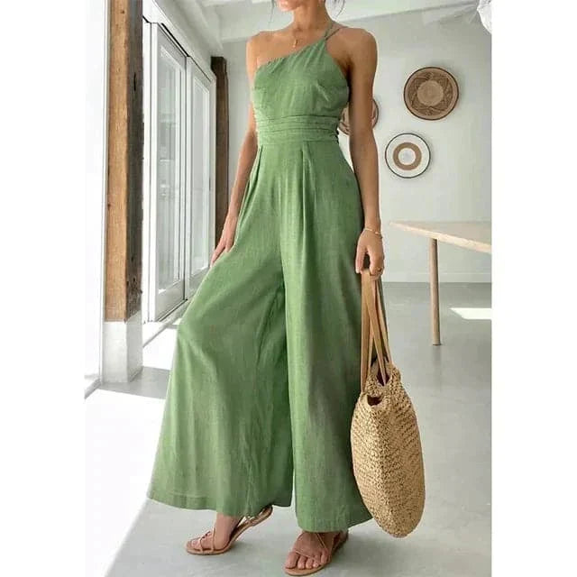 Chic One Shoulder Jumpsuit with Wide Legs