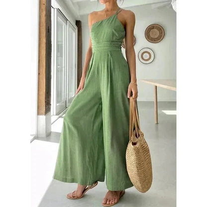 Chic One Shoulder Jumpsuit with Wide Legs
