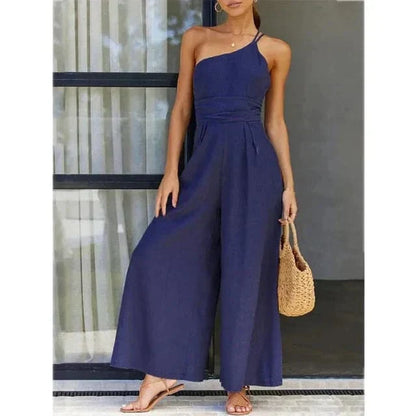 Chic One Shoulder Jumpsuit with Wide Legs