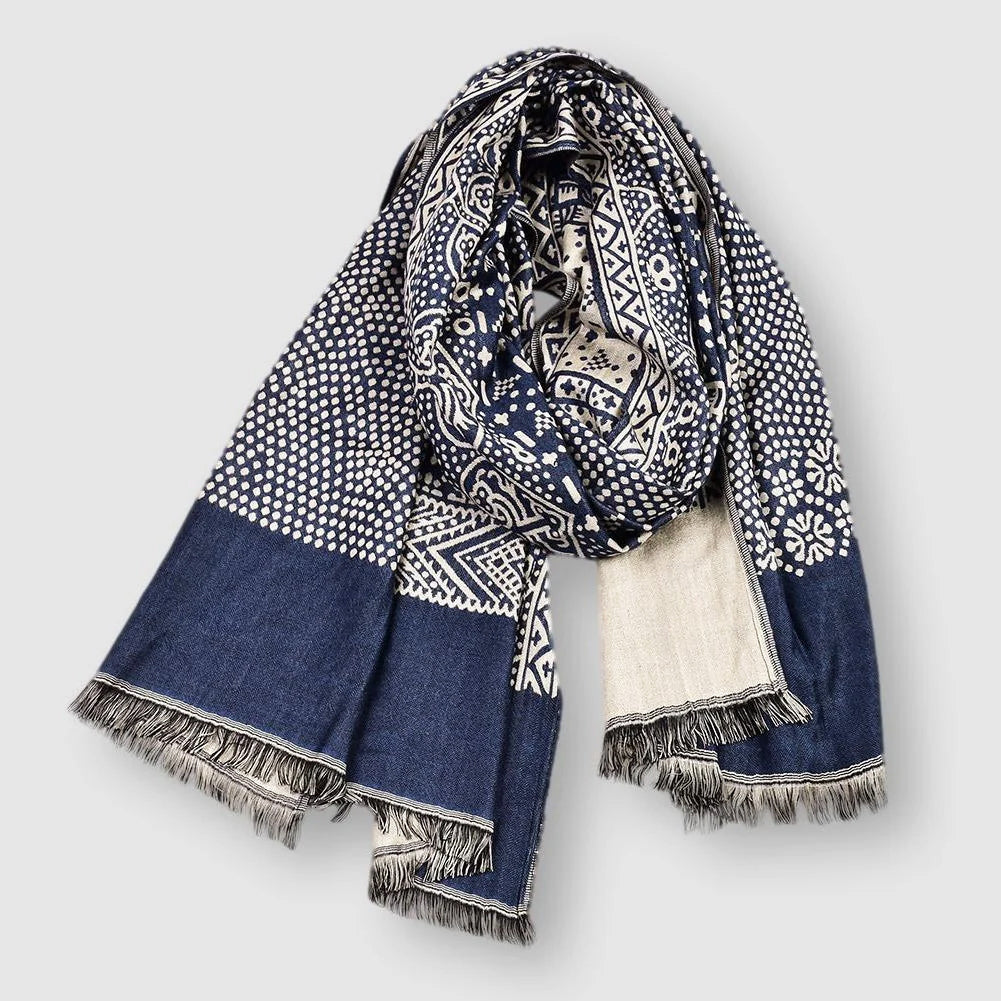 Colorful Fringed Oblong Scarf - Nocini