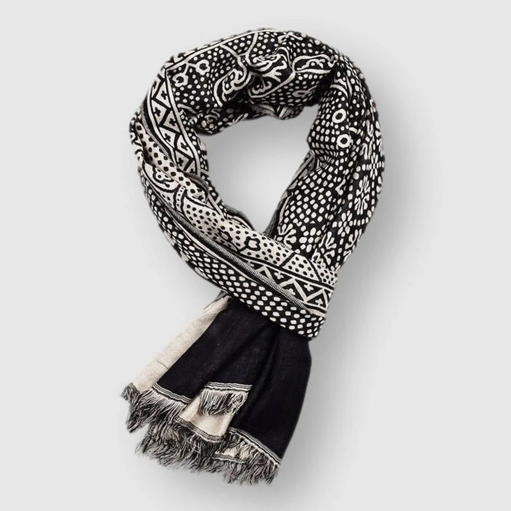Colorful Fringed Oblong Scarf