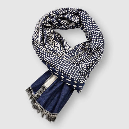 Colorful Fringed Oblong Scarf