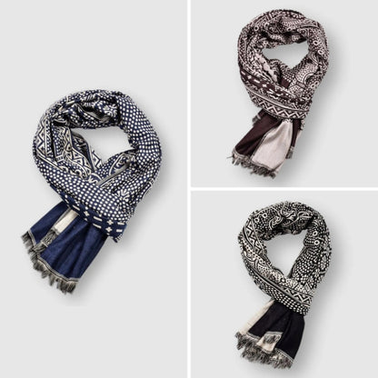 Colorful Fringed Oblong Scarf