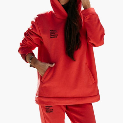 Women's Soft Hoodie and Jogger Set with Pockets