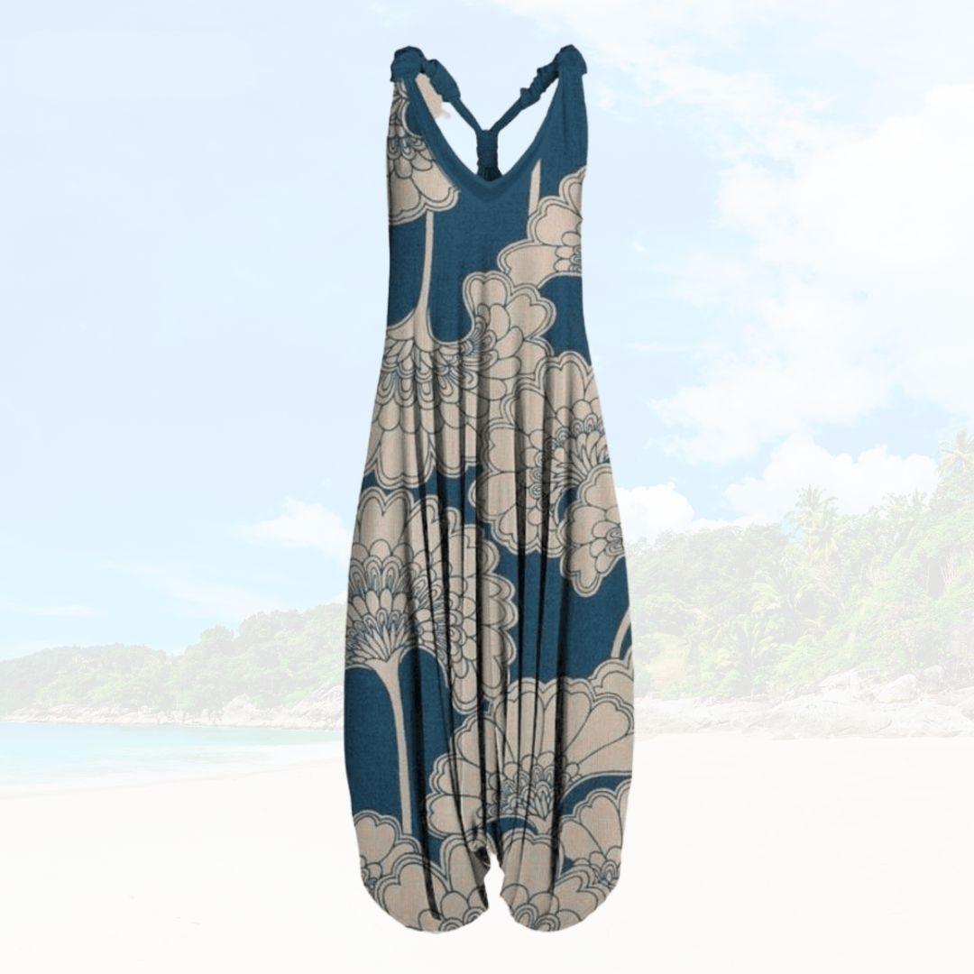 Ladies Loose Fit Full Length Sleeveless Jumpsuit