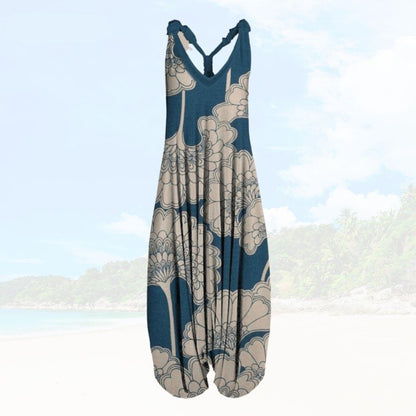 Ladies Loose Fit Full Length Sleeveless Jumpsuit