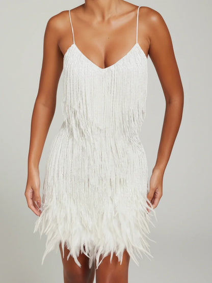 Sexy Beaded Party Mini Dress for Women