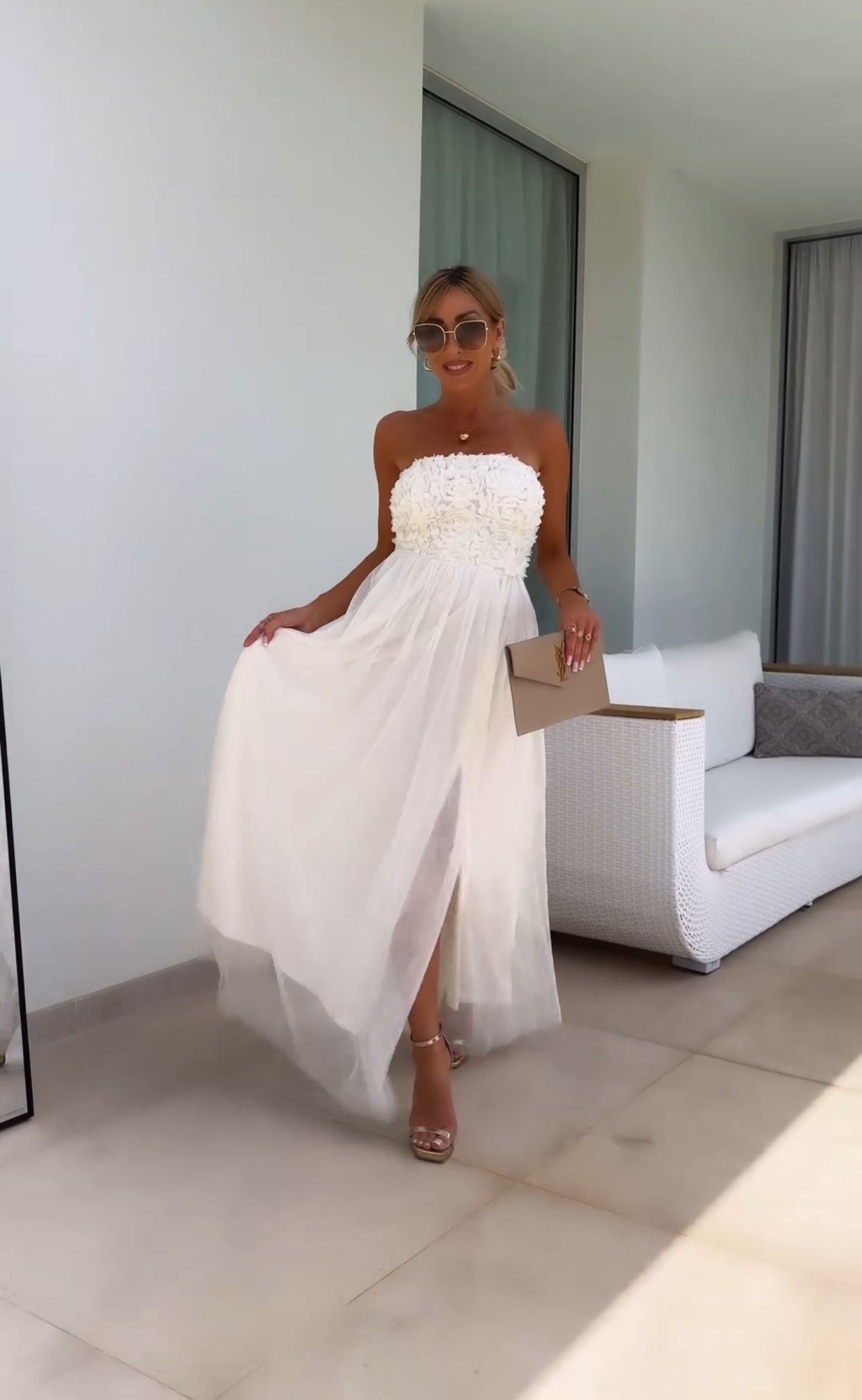 Elegant Lace Off Shoulder Maxi Dress
