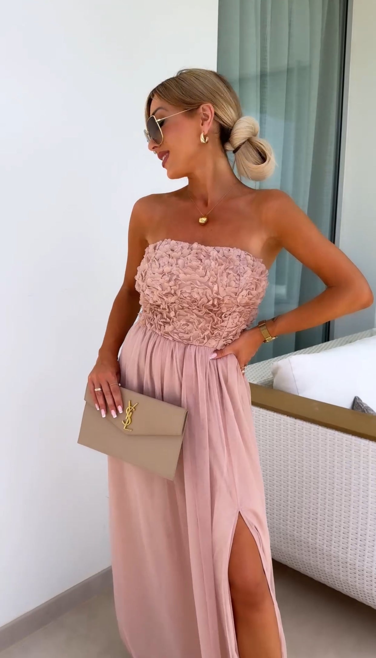 Elegant Lace Off Shoulder Maxi Dress