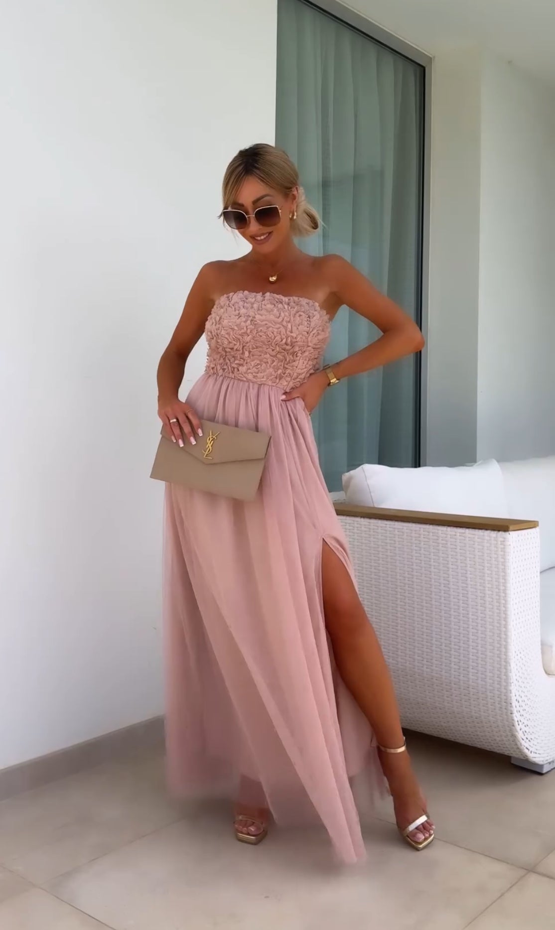 Elegant Lace Off Shoulder Maxi Dress - Nocini