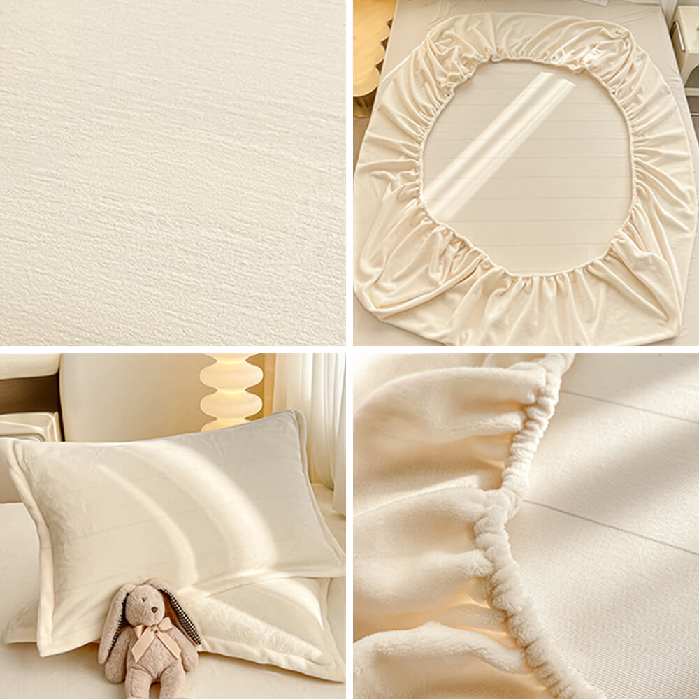 Contemporary Velvet Fitted Sheet With Plush Texture