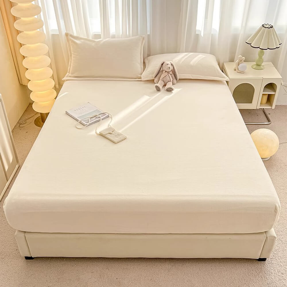 Contemporary Velvet Fitted Sheet With Plush Texture