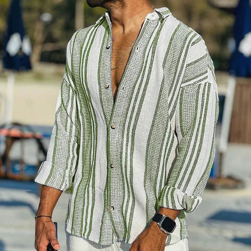 Classic Fit Striped Dress Shirt - Olytrend