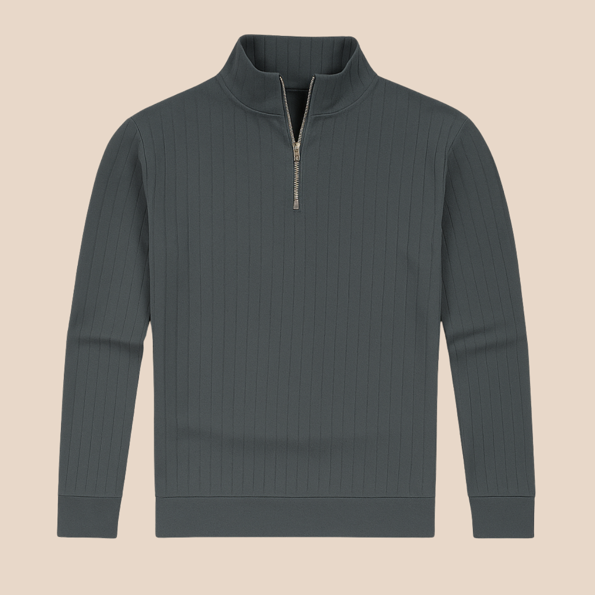 Classic Textured Zip Up Sweater for Men