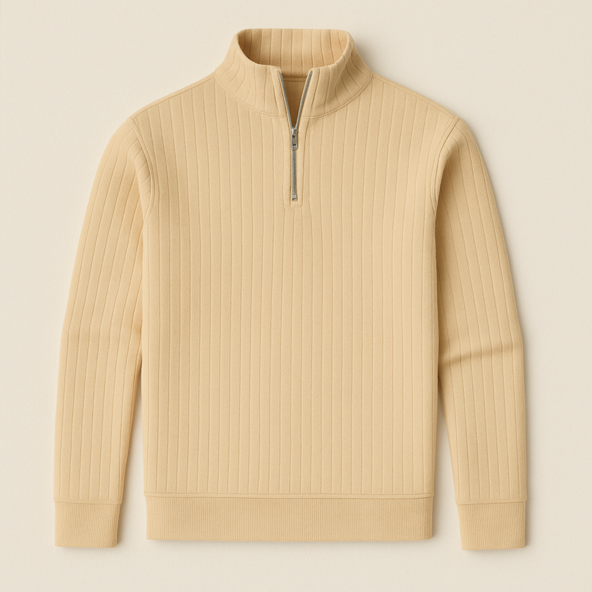 Classic Textured Zip Up Sweater for Men