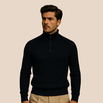 Men's Zip Up Sweater | Textured Knit Style