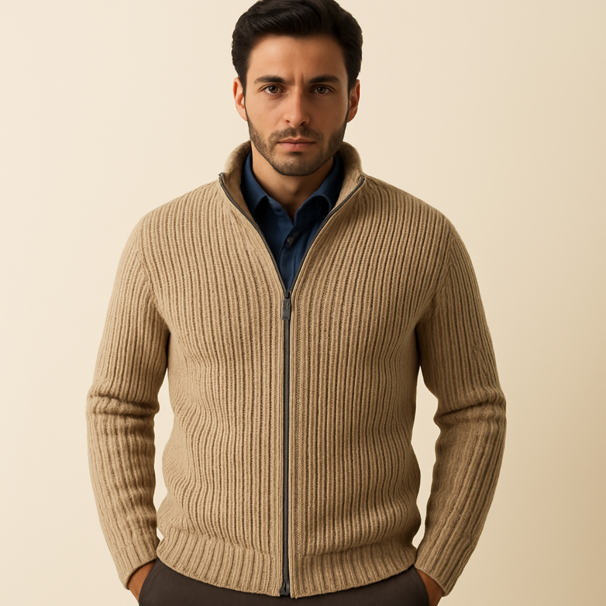 Cozy Crew Neck Knit Cardigan Sweater