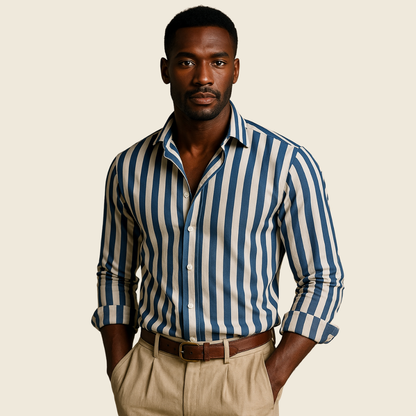 Classic Striped Linen Dress Shirt