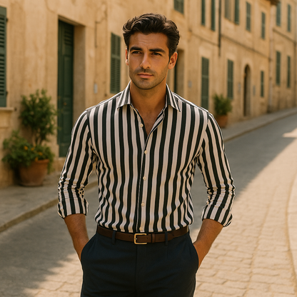 Classic Striped Linen Dress Shirt