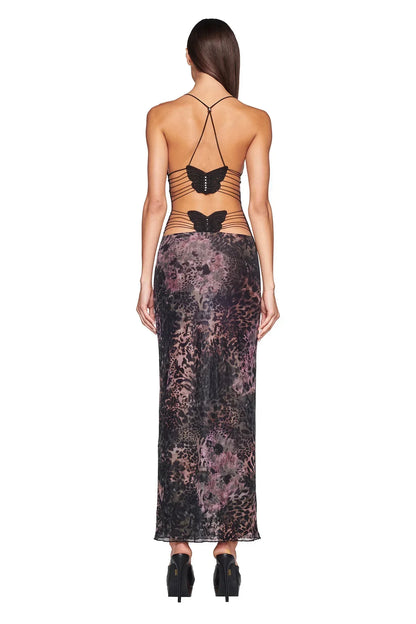 Casual Summer Maxi Dress with Open Back Design