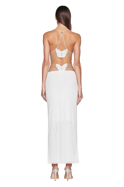 Casual Summer Maxi Dress with Open Back Design