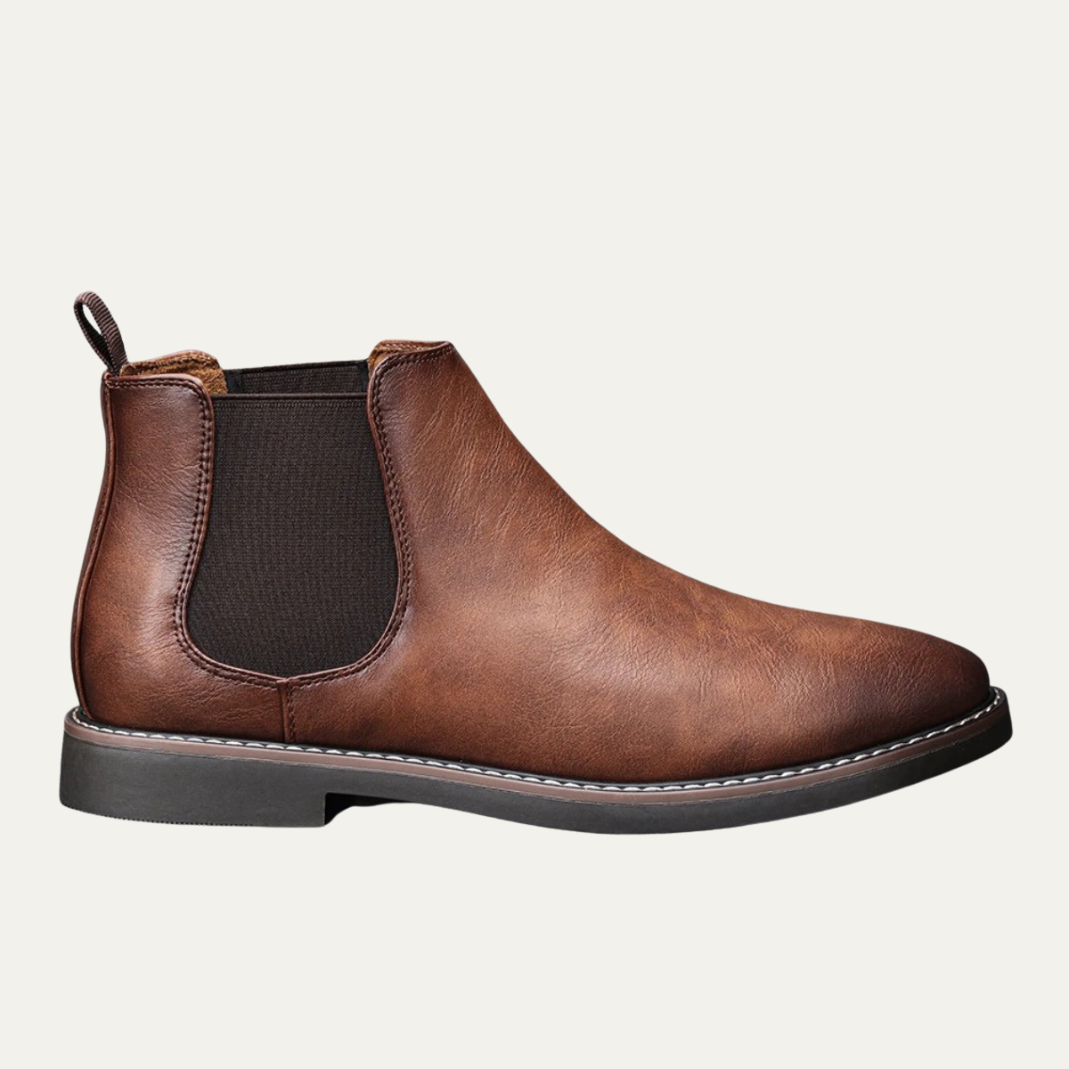 Comfortable Men's Tan Leather Chelsea Boots - Nocini