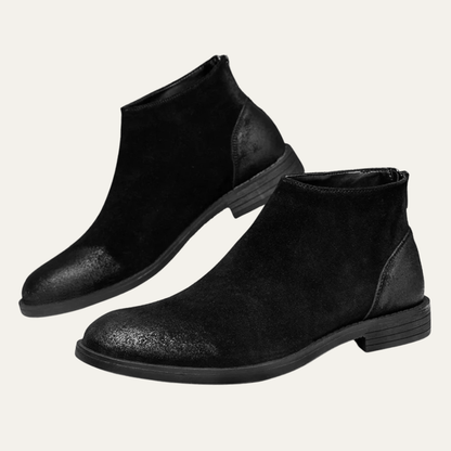 Classic Men's Suede Chelsea Ankle Boots with Zip - Nocini