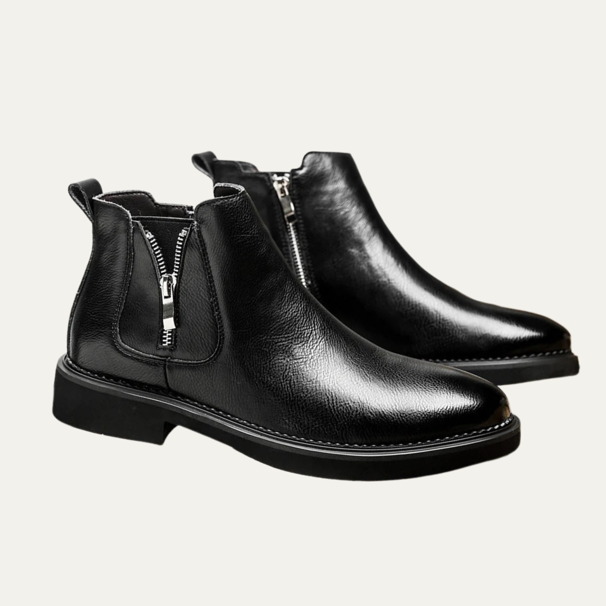 Classic Men's Chelsea Brown Leather Boots - Nocini