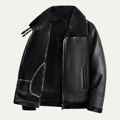Classic Men's Vintage Sheepskin Leather Jacket
