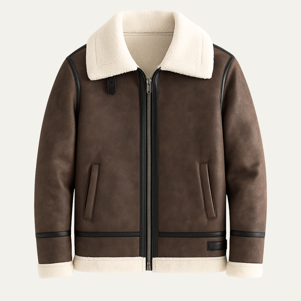 Classic Men's Vintage Sheepskin Leather Jacket - Nocini